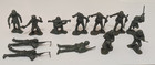 Marx Battleground Usa Marines Army Olive Drab Plastic Vtg Lot Of 12 Figures