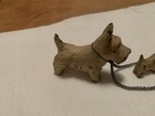 Vintage Metal Scottie Dogs Puppies On Chain Good Condition