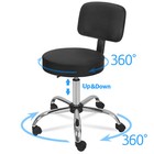 Adjustable Hydraulic Massage Salon Stool Swivel Rolling Chair With Back Rest