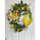 Lemon Wreath For Front Door  Blue Yellow Spring - Summer Wreath grapevine Wreath