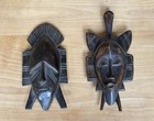 Two Vintage African Senufo Kpelle Wooden Carved Mask