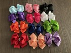 Girl Bows Lot Of 12 Different Colors Solid 5 5    Grosgrain Ribbon Alligator Clips