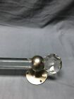 Antique Vtg Brass Crafters Glass Towel Bar Brass Facet 2  Glass Ball End 259-23b