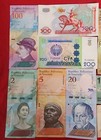 Uncirculated Lot Of 10 Different Foreign Paper Money Banknotes World Currency M7