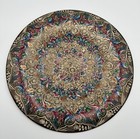 Vtg 11    Turkish Floral Hand Etched And Painted Copper Wall Hanging Plate Classic