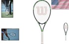 Tour Slam Tennis Racket For Beginners - Lightweight  Grey green  Pre-strung