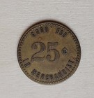 Coal Scrip Trade Token Good For 25 Cents West Frankfort Mercantile Co Orient Il