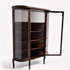 Antique Edwardian Demi-lune Curved Glass Display Cabinet Ormolu