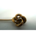 Antique Victorian 14k Gold Diamond Stick Pin Knot Design Enamel Accent