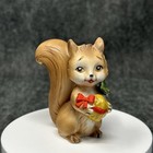 Vtg Lefton Squirrel Figurine Mini 3in Anthropomorphic Kitschy Holiday Decor