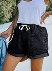 Women Casual Shorts Drawstring Comfy Elastic Waist  Summer Short With Pockets