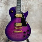 Usa Shipment Purple Flame Maple Top Lp Electric Guitar Gold Parts Fast Delivery