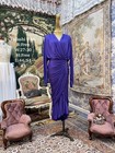 1980s Tadashi Dress Purple Cocktail Party Ruched Draped Disco M Usa