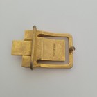 Christian Dior Gold Brass Black Metal Belt Buckle Replacement Logo Slim Vintage