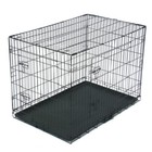 Double Door Folding Dog Kennels Indoor Metal Wire Pet Crate Cage With Tray 42 