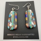 Santo Domingo Pueblo Multi Stone Slab Turquoise Earrings Native American Jewelry