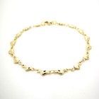 18k Gold Ankle Bracelet Foot Jewelry Stainless Steel Anklet Love Heart Charm 10 