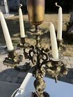 Antique Vtg Brass  Lamp Art With 4 Candles Holder Victorian Only1on     testedwork