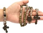 Set Antique Bronze Alloy Beads Rugged Rosary Necklace And One Decade Rosary 22 
