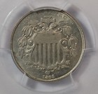 1866 Shield Nickel  Rays  Pcgs Ms62