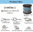 1 16 Wire Rope Kit  304 Stainless Steel Wire Cable 7x7 Strand Core 100ft Viny   