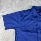 Dickies Mens Short Sleeve Work Shirt Royal Blue Button Up Utility Top Xl