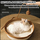 Cat Bed Large Pet Basket With Cushion Handwoven Cat Basket Bed W  Play Ball Toy