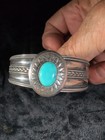 Vintage Navajo Turquoise And Silver Bracelet