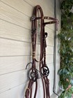 Rawhide Of Mexico Headstall With Sterling Overlay And Vintage Sterling Snaffle