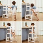 New-kitchen Step Stool For Kids With Safety Rail toddler Standing Tower For Kitc