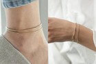 Real 18k Yellow Gold Filled Classic Round Snake Chain Bracelet  Anklet  Necklace