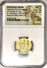 Gold Av Solidus 3 Emperors Byzantine Empire 632-641 Ad-certified Ngc Au