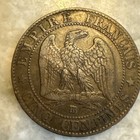 France 1854 5 Centimes Bronze Coin Sharp