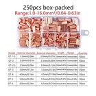 250pcs Copper Wire Ferrule Terminal Lug Kit Cable Connector Crimp Tool Set
