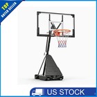 Basketball Hoop Outdoor W  Portable 44  Backboard Adjustable Basketball Goal