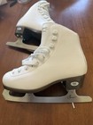 Riedell Opal Girls Size 2 White Figure Ice Skates Youth   Kids