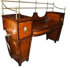 Antique Regency Sideboard - Satinwood Server Buffet Brass Gallery                  