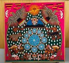 Authentic Signed Huichol Indian Yarn Painting 24x24 - Peyote