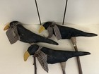 12  Handmade Primitive Crow On Wood Twig Crock Pokes
