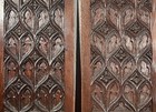 Pair Of French Antique Gothic Revival Oak Wood Panels