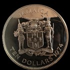 Jamaica 1974 Silver Proof Coin 10 Ten Dollars Sir Henry Morgan 1 27 Oz