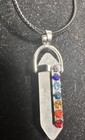 Natural Quartz Crystal Chakra Pendant Necklace