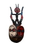 Primitive Tribal Large Mask African Baoule Ivory Coast H26l  19w On Custom Base