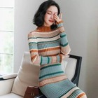 Sweater Dress Full Sleeve Turtleneck Elegant Casual Lady Bodycon Knitted Long