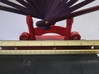 Japanese Red Bamboo 10 5  Black Paper Fan With Red Wood 3  Fan Holder