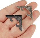4pcs Antique Brass Box Corner Protectors  Vintage Decorative Corner Brackets Gua