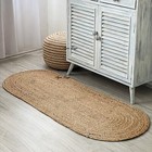 Rug Runner Jute Latest Oval Design Rustic Look Area Carpet For Living Room