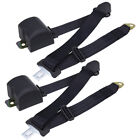 2 Pack Black Universal 3 Point Seatbelt Retractable Adjustable Car Seat Belt
