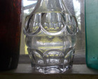 1850s Rare Pattern Mold Blown 1 2 Pint Liquor Decanter With Double Ring Bar Lip