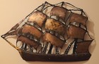 Metal Clipper Ship Sculpture Boat Pirate Wall Full Rigged Sail Nautical Haunting